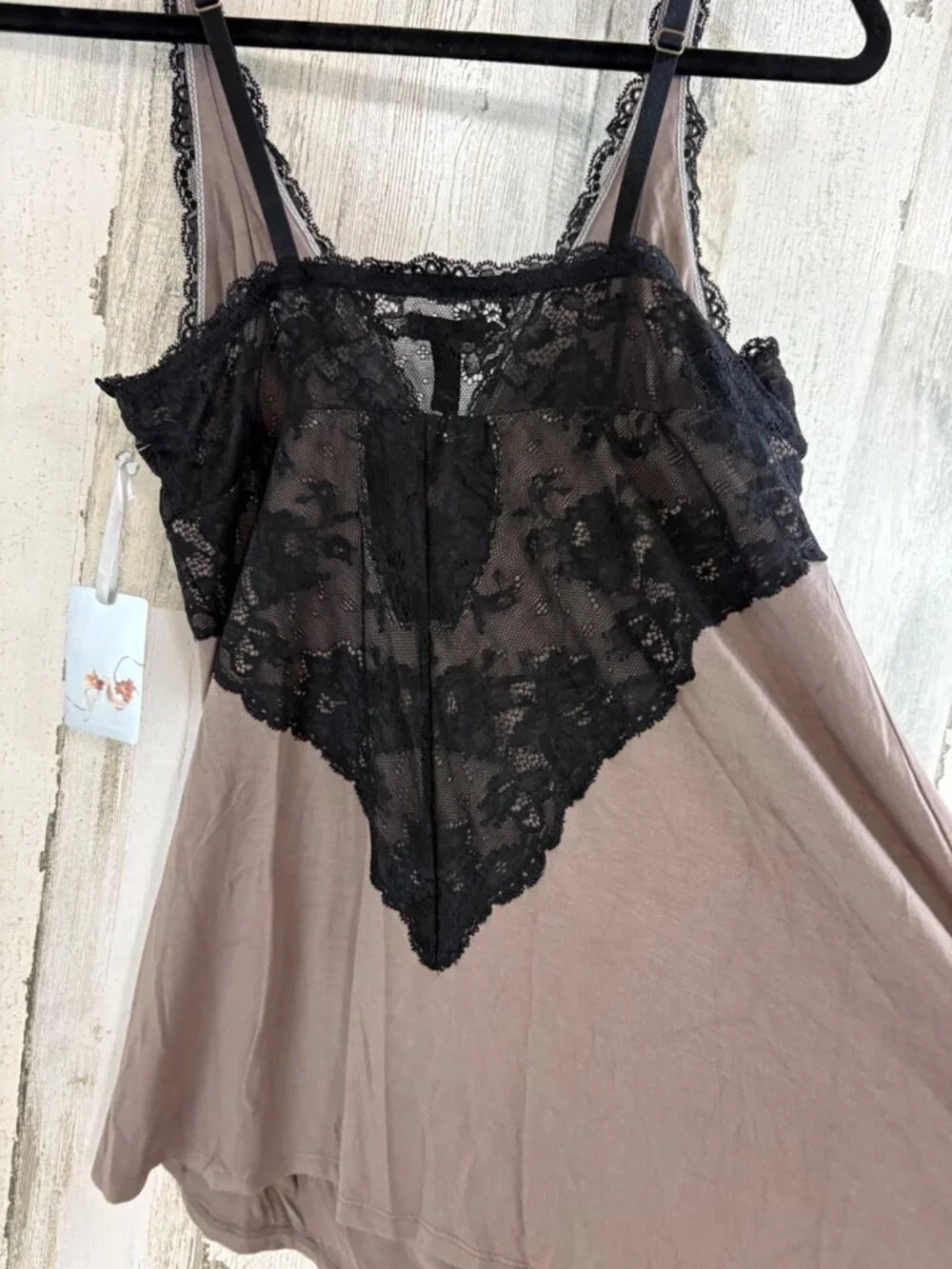 Soma Cool Nights Lace Bust Cami Pajama Top Sleepwear Mochaccino S NWT